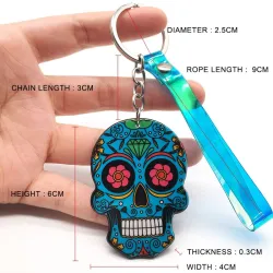 Kleurrijke Mexicaanse schedel - sleutelhangerSleutelhangers