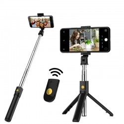 3 in 1 selfiestick - draadloos - Bluetooth - opvouwbare handheld monopod - statief - met afstandsbedieningSelfie sticks