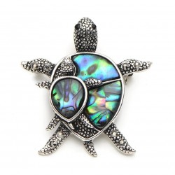 Vintage turtle brooch - with a colorful shellBrooches