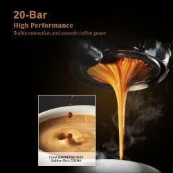 BioloMix - koffiezetapparaat - voor espresso/cappuccino/latte/mokka - met melkopschuimer - 20 BarBar producten