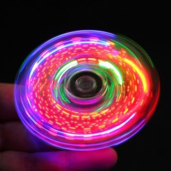 Lichtgevende fidgetspinner - transparant patroon - LED- glow in the darkFidget-spinner