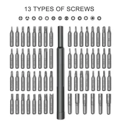 Precisie schroevendraaier set - magnetisch - 63 in 1 - reparatiegereedschapSchroevendraaiers