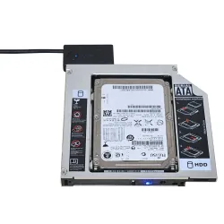 Universal aluminum SATA HDD Caddy 12.7mm box case enclosure optical bayHarde schijven