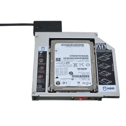 Universal aluminum SATA HDD Caddy 12.7mm box case enclosure optical bayHarde schijven