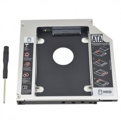 Universal aluminum SATA HDD Caddy 12.7mm box case enclosure optical bayHarde schijven