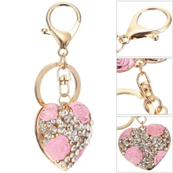 Alloy Heart Shaped Keychain naments Rhinestones Fashionable Bag Pendant Gift Decoration Creative Chains Car KeysSleutelhangers