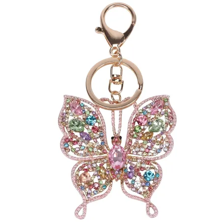 Sleutelhanger met diamanten vlinder – mini-tashanger met strasssteentjesSleutelhangers
