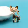 CINDY XIANG New Arrival Cute Enamel Paint Cat Brooch Unisex Women And Men Pin Animal Design Fashion Jewelry 2 ColorsBroches