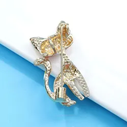 CINDY XIANG Enamel Cat Brooch – Unisex, 2 Colors, Cute Animal PinBrooches
