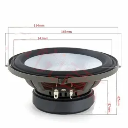 SOTAMIA 1Pcs 6.5 Inch Midrange Woofer Speaker 4 Ohm 80W Woven Waterproof Basin Audio Speakers Bass For Car Home ModificationL...