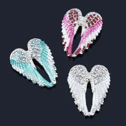 ZRM Fashion Angel Wings Creative Guardian Angel Wings Brooches Pin Rhinestone Crystal Diamante Jewellery LadiesBroches