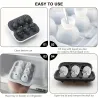 Skull Ice Ball Mold Silicone 3D Flexible Ice Cube Trays BPA Free Ice Trays For Freezer Horror Skull Head Cocktail Ice Ball Ma...
