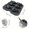 Skull Ice Ball Mold Silicone 3D Flexible Ice Cube Trays BPA Free Ice Trays For Freezer Horror Skull Head Cocktail Ice Ball Ma...
