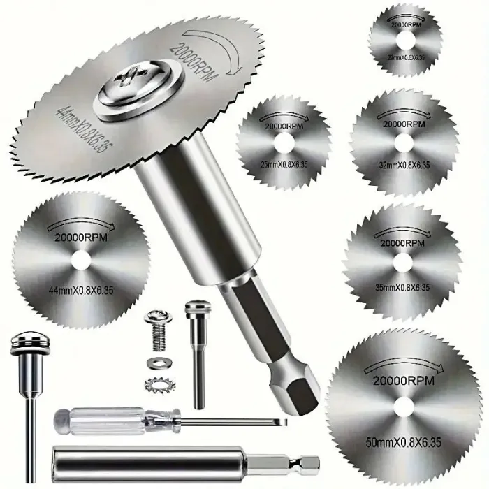 10PCS HSS Cutting Saw Blades 1/4" Hex Shank, DIY Rotary Cutting Discs for Metal Wood Plastic, Durable Tool AccessoriesBits & ...
