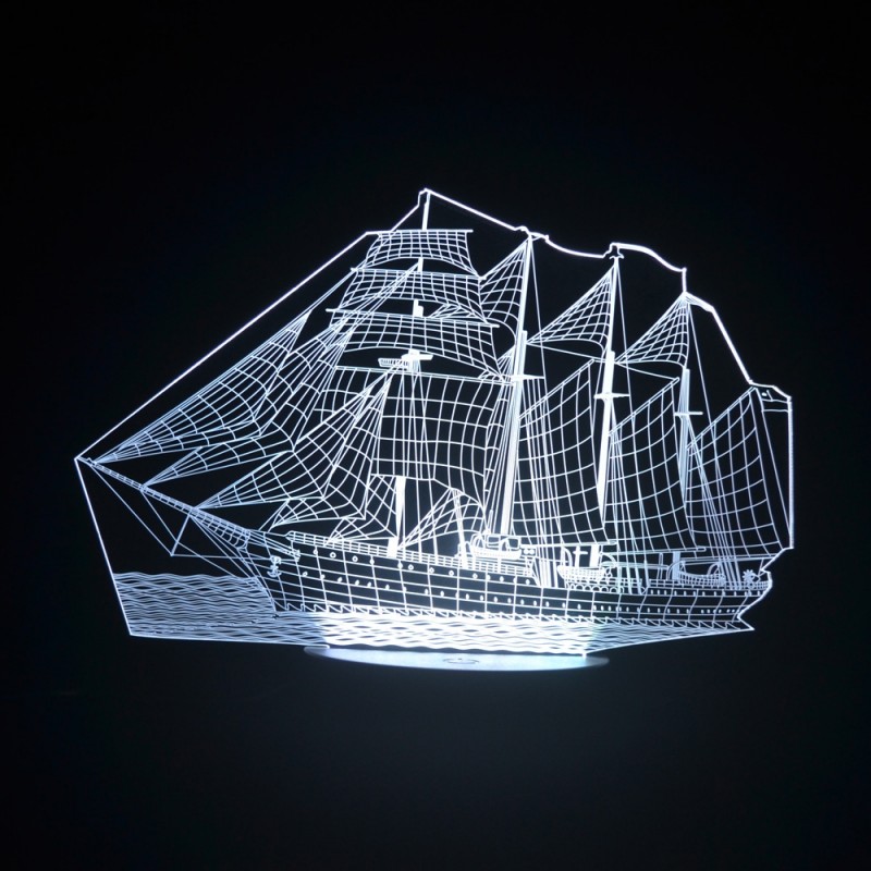 3D Ship Acrylic Optical LED Night LightVerlichting