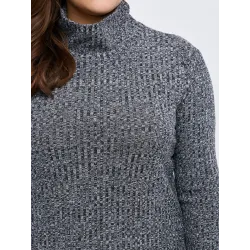 Plus Size High Neck Casual Winter DressPlus