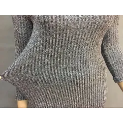 Plus Size High Neck Casual Winter DressPlus