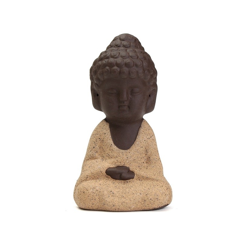 Kiwarm Mini Monk Figurine Buddha Statue Tathagata India Yoga Mandala Sculptures Ceramic Tea CeremonyBeelden & Sculpturen