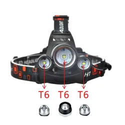 Voorhoofd licht - Zoomflits 3 XML-T6 LED lampSport & Outdoor