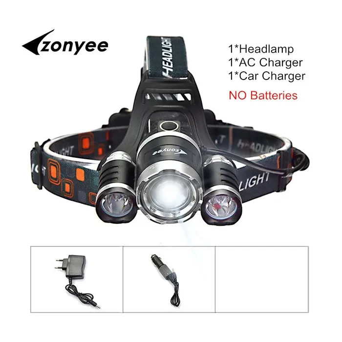 Voorhoofd licht - Zoomflits 3 XML-T6 LED lampSport & Outdoor