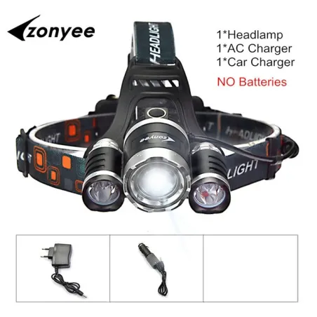 Voorhoofd licht - Zoomflits 3 XML-T6 LED lampSport & Outdoor