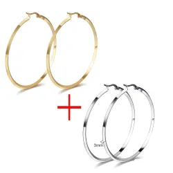 Gouden Zilveren Hoops Earrings 2 PairOorbellen