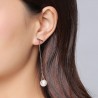 Triangles & pearls - rose gold long earringsEarrings