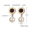 Simulated Pearl Roman Numerals EarringsEarrings