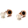 Simulated Pearl Roman Numerals EarringsEarrings
