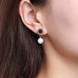Simulated Pearl Roman Numerals EarringsEarrings