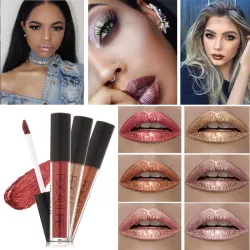 Langdurige Lippenstift Nude Gouden Metallic LipglossLippenstiften