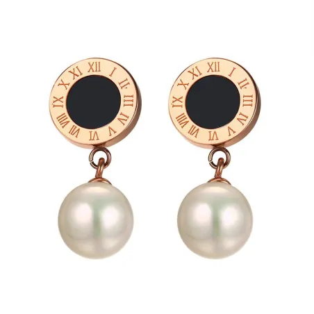 Simulated Pearl Roman Numerals EarringsEarrings