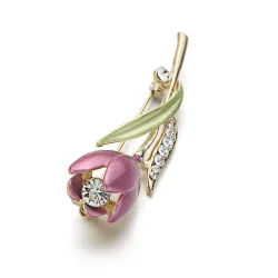 Elegante kristallen tulp brocheBroches