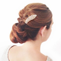 Dalaful Flower Simulated Pearl Hair Clip Crystal Hairpin Bridal Hair Accessories Tiara Wedding BarreHaarspelden