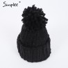 Knitted Wool Hat Cap With TasselHats & Caps