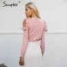 Elegant Off Shoulder Knitted Sweater JumperHoodies & Jumpers