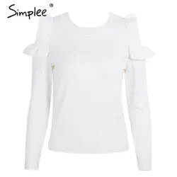 Elegant Off Shoulder Knitted Sweater JumperHoodies & Jumpers