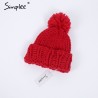 Knitted Wool Hat Cap With TasselHats & Caps