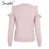 Elegant Off Shoulder Knitted Sweater JumperHoodies & Jumpers