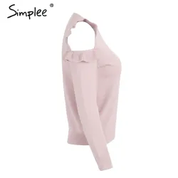 Elegant Off Shoulder Knitted Sweater JumperHoodies & Jumpers