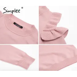 Elegant Off Shoulder Knitted Sweater JumperHoodies & Jumpers