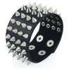 Unique Four Row Cuspidal Spikes Rivet Stud Wide Cuff Leather Punk Gothic Rock Unisex Bangle BraceletArmbanden