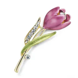 Elegant crystal tulip broochBrooches