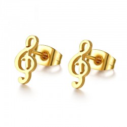 Golden music note stud earringsEarrings