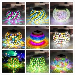 Zonne-Energie Mozaïek Bal Glas Tuinlamp Waterdichte LampTuin