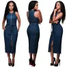 Jeans midi-jurk - met ritsJurken