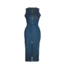 Jeans midi-jurk - met ritsJurken