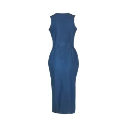 Jeans midi-jurk - met ritsJurken