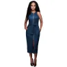 Jeans midi-jurk - met ritsJurken
