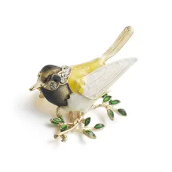 Oriole vogel bergkristal & email brocheBroches